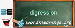 WordMeaning blackboard for digression